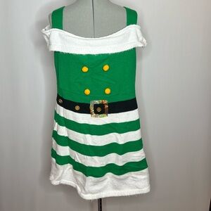 Planet gold elf plus size ugly sweater dress for women size 2X Christmas